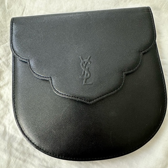 SAINT LAURENT YSL Shoulder Bag Leather Black with strap crossbody - Picture 2 of 16